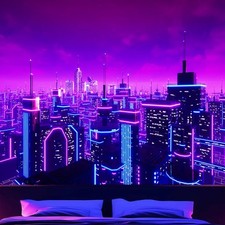 Atrippy Blacklight Japanese Punk Tapestry for Bedroom, Black Light Anime Room...