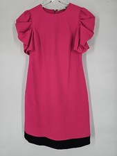 Alice & Olivia Hot Pink Puff Short Sleeve Sleeve Shift Dress *Altered Size 2