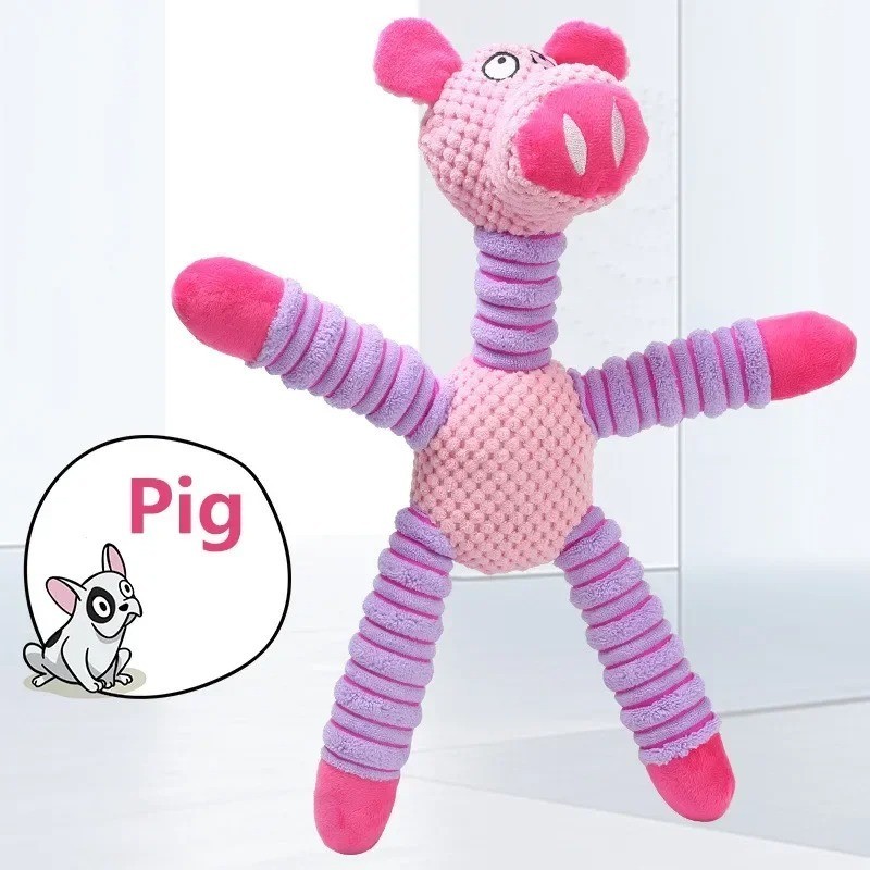 Indestructible Squeaky Plush Dog Toy &ndash; Tough Chew Animal S