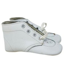 Vintage White Leather Baby Shoes Size 3 Classic Design