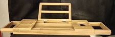 Haven Expandable Bamboo Bathtub Caddy Tray Adjustable Book Wine Holder