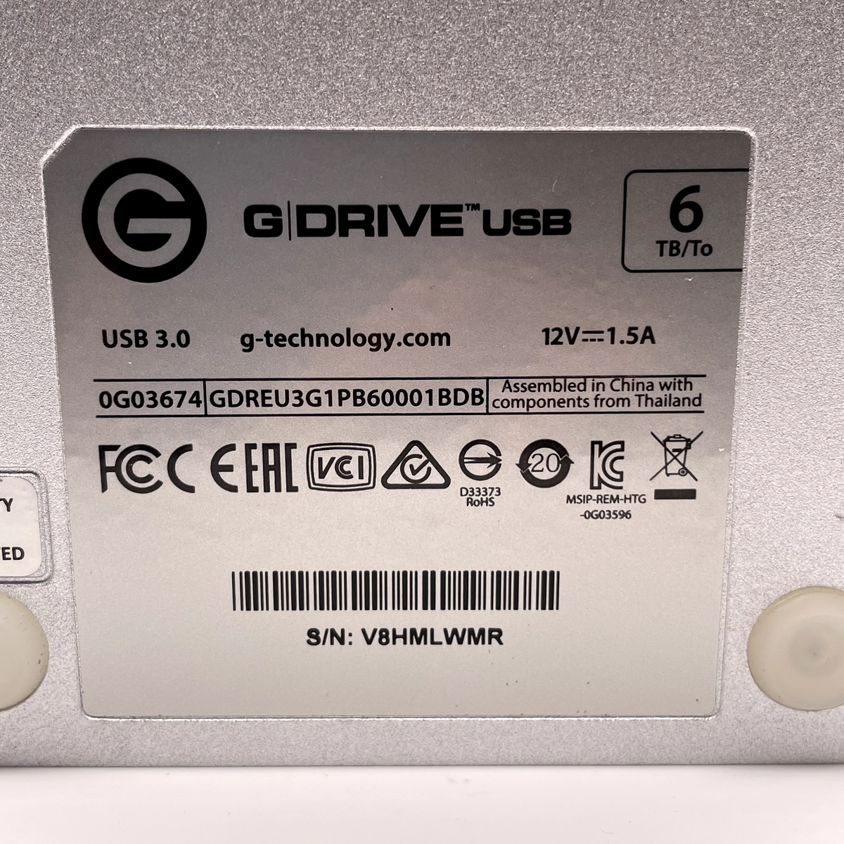 G-Technology G-DRIVE USB G1 6TB USB 3.0 Hard Drive 0G03674 – Not