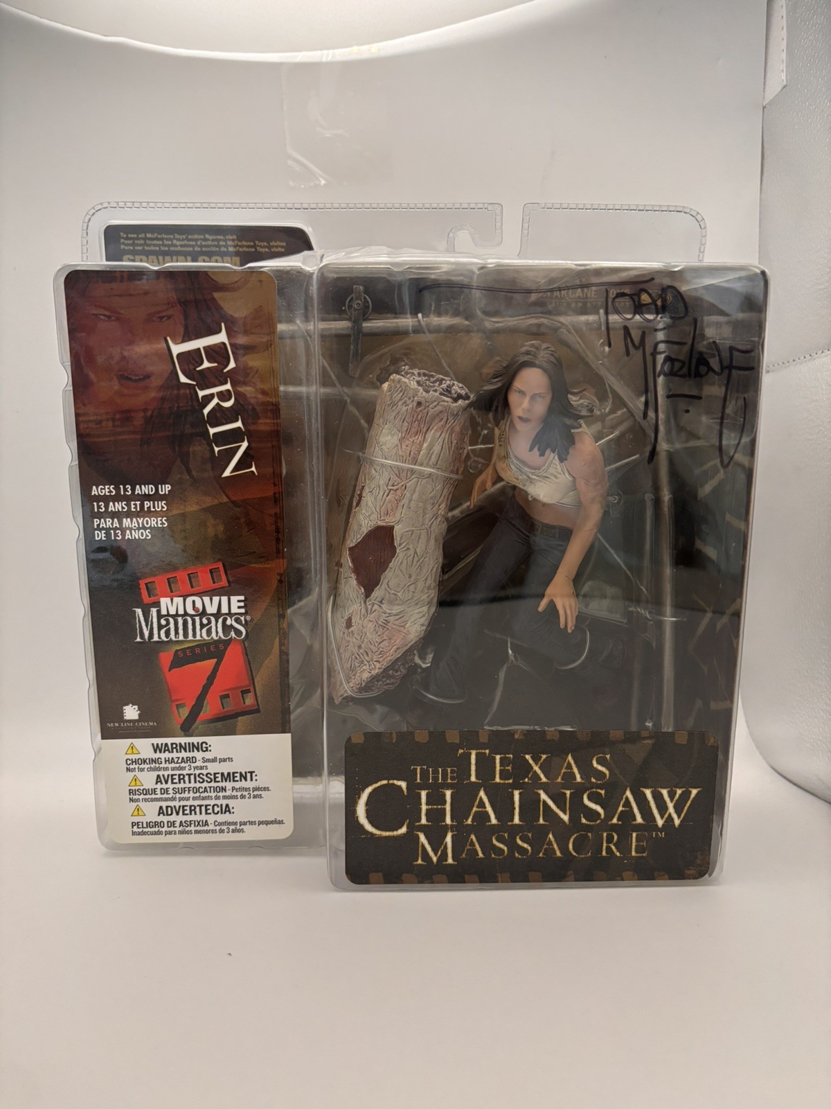 Mcfarlane Texas Chainsaw Massacre Erin Movie Maniacs Signed by Todd Mcfarlane