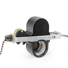 Zing Ear ZE-310D Light Socket Pull Chain Switch, 660W Daul E27 Lamp Holder wi...