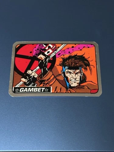 Gambit Vtg Marvel X-Men Foil Non-Prism 90s Vending Machine Stickers Kodak Rare