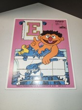 Playskool Sesame Street Ernie Puzzle 315-22 1979 Muppets Wooden Vintage Bathtub