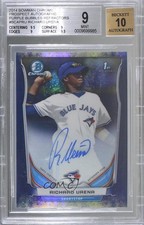 2014 Bowman Chrome Purple Bubbles Refractor 1/10 Richard Urena BGS 9 Auto 03xg