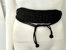 Vintage Christian Dior Ceintures Wide Beaded Belt One Size Hand Made
