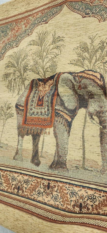 Par De Fundas De Cojín Grandes Estilo Tapiz Elefantes BONITAS 66cm X 66cm De Colección Foto 3 de 4