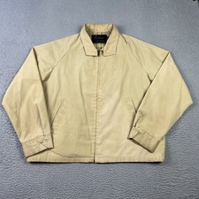Vintage 60s Sears Harrington Jacket Mens 42 Beige Scovill Full Zip Plaid Lined