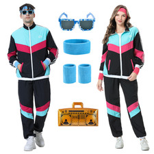 80s Tracksuit Unisex Retro Hip Hop Windbreaker 80s 90s Outfit Adult MEDIUM