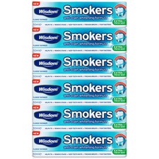 6x Wisdom Smokers Fluoride Mint Toothpaste 50ml 37.97 per litre
