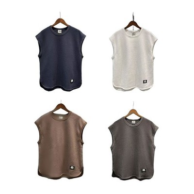 Herren Funktionelles Ärmelloses Trägershirt Rundhals Oberteil Polyester Elasthan Mischung