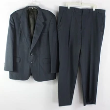 Stafford American Craftsman Made In USA 2PC Suit Gray Men's 46R