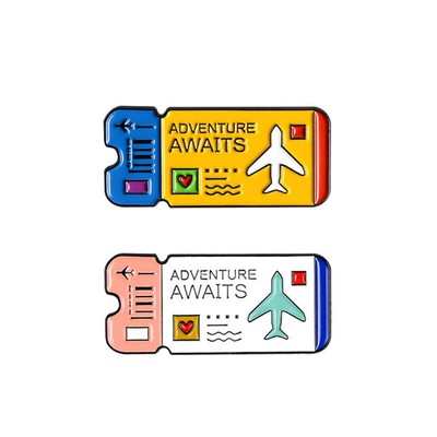 2pcs Enamel Air Ticket Brooches for Women Girls Fashion Cute Plane Airline Lapel