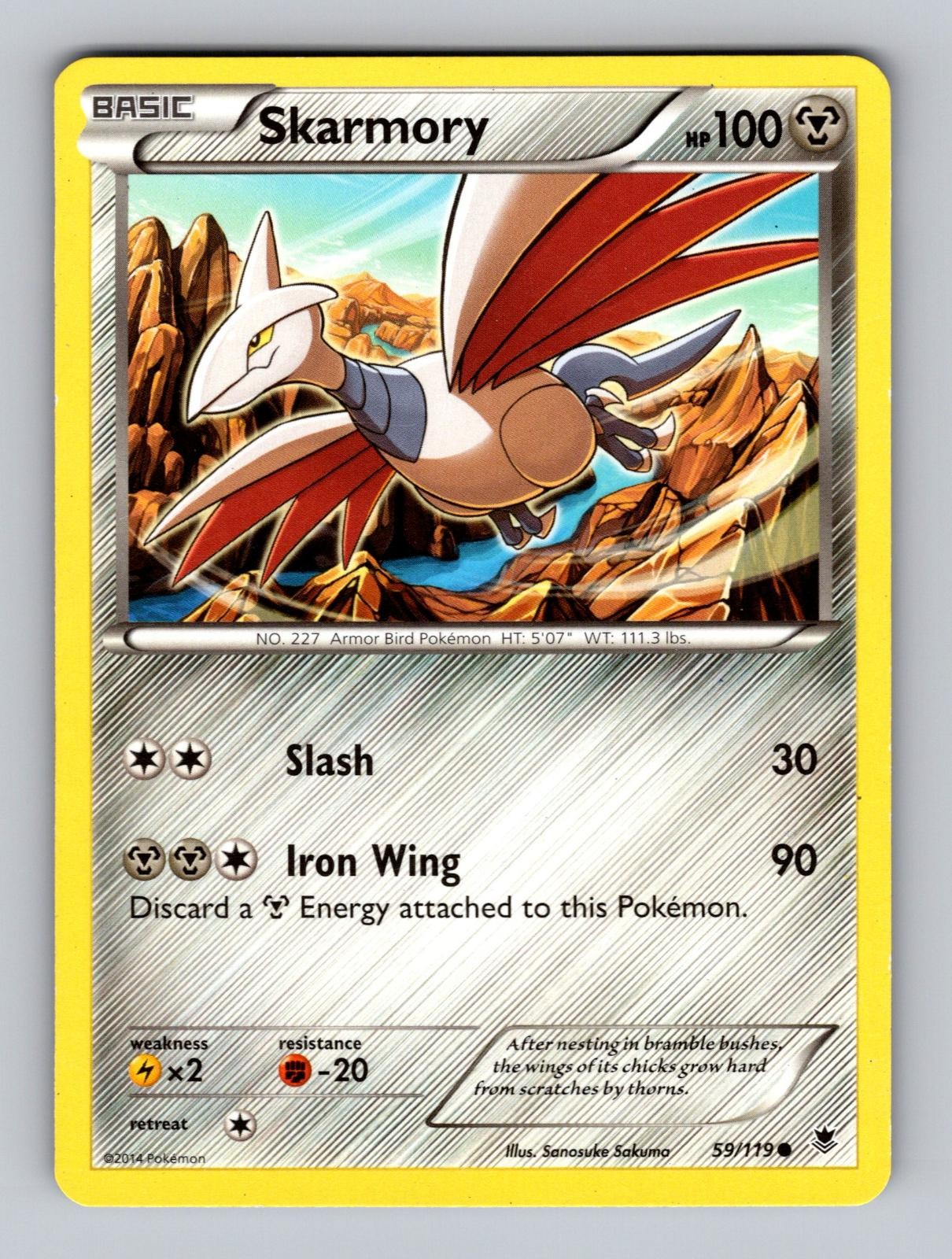 Skarmory 59/119 Common Phantom Forces Pokemon Lightly Played