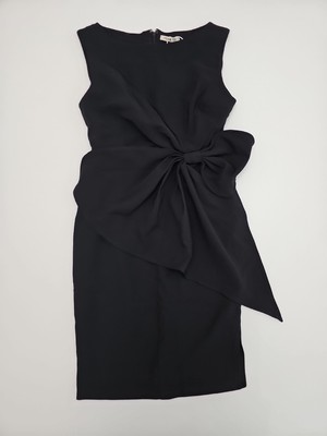 Fehaute Women's 3D Bow Sleeveless Sheath Midi Dress Black, Size 4 NWT