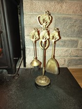 vintage Brass fire place companion set