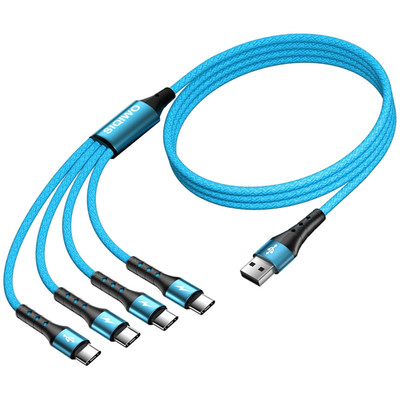 SIQIWO USB Typ C Kabel 1.2M, QC 3.0 Schnellladung Sync Ladekabel Mit 4 USB C Por