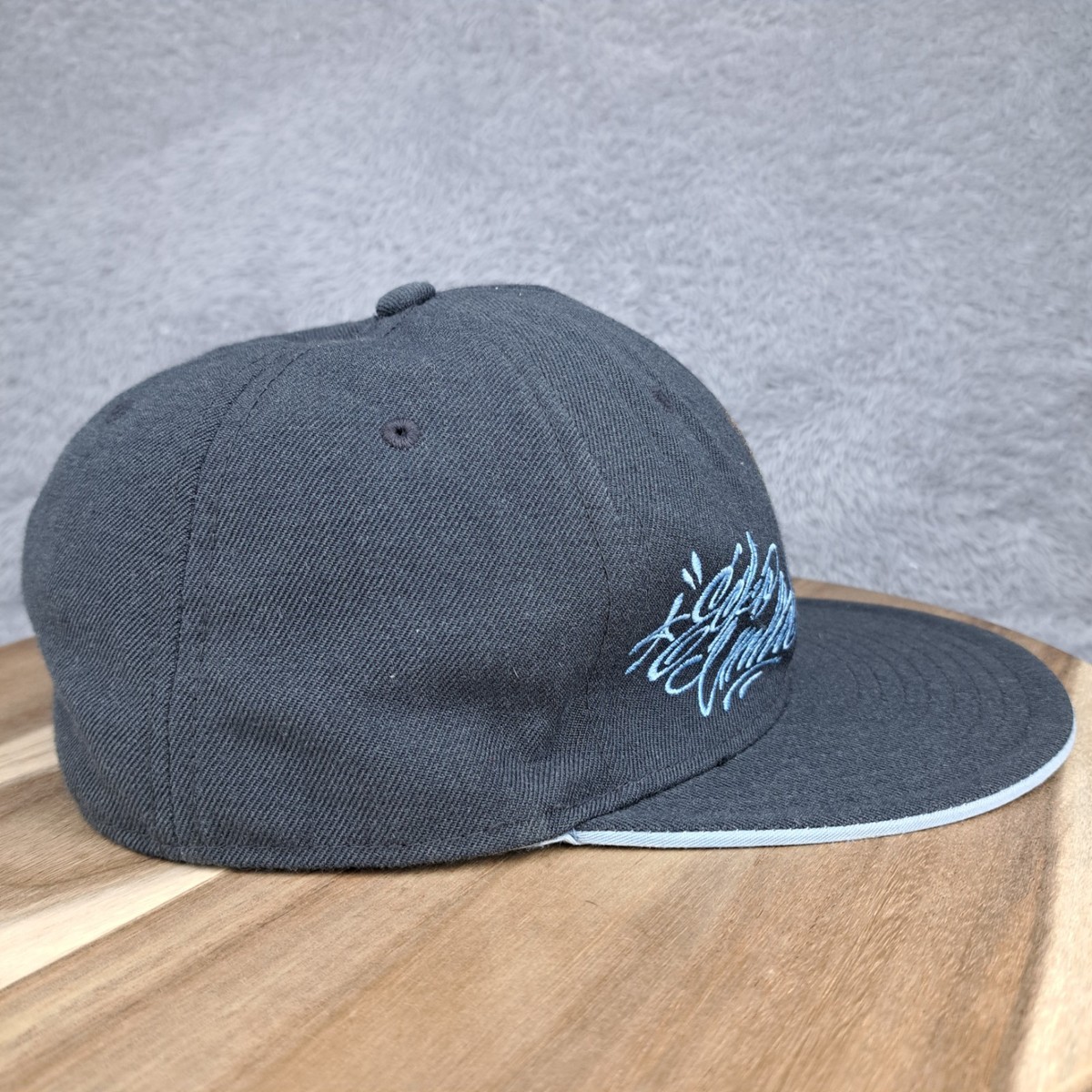 Ecko Unltd Hat Cap Mens Fitted 7 5/8 Black Blue Bubble Graffiti