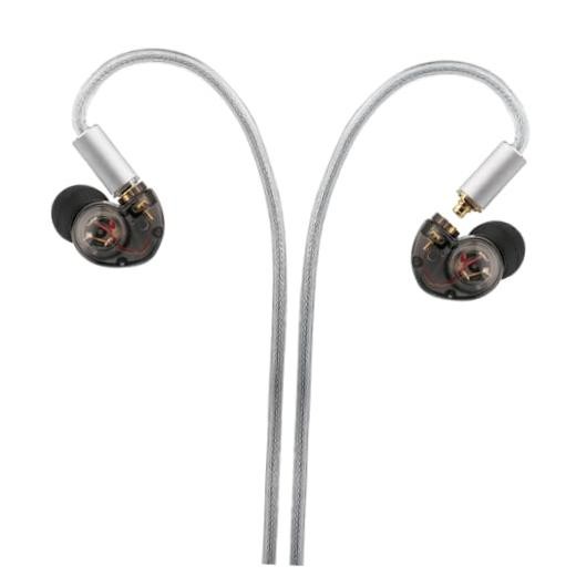 in Ear Monitor with Detachable 2 Strands Silver White 2 Strands Wired Black