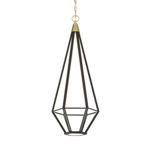 George Kovacs P5521-726A-L Dripping Gems LED Pendant Light - Soft Brass & Coal