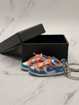 3D Dunk Off White UNC Handmade Keychain Set Box Gift Designer Sneaker