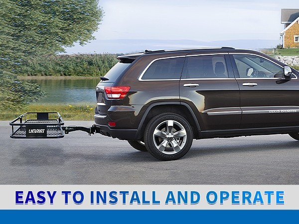 Cargo Carrier Hitch Mount Folding Cargo Basket Rack 500lb For Car SUV Camping