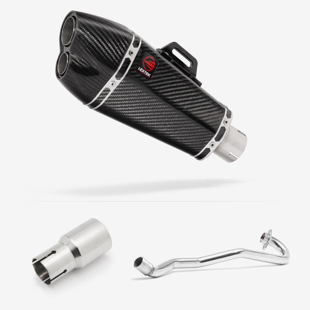 Lextek XP13C Carbon Fibre Exhaust System 210mm for Lexmoto Adrenaline (EFI) 125