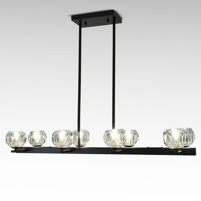 36'' Crystal Kitchen Island Pedant Light 8-Lights Chandelier for Living Room