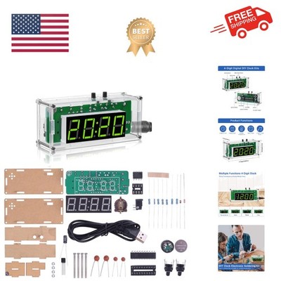 TJ-56-428 4-Digit Digital DIY Clock Kits with Acrylic Shell, DIY Alarm Clock ...