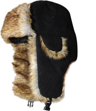 Unisex Trapper Hat Winter Hats with Faux Fur Ear Flaps- Solid Colors