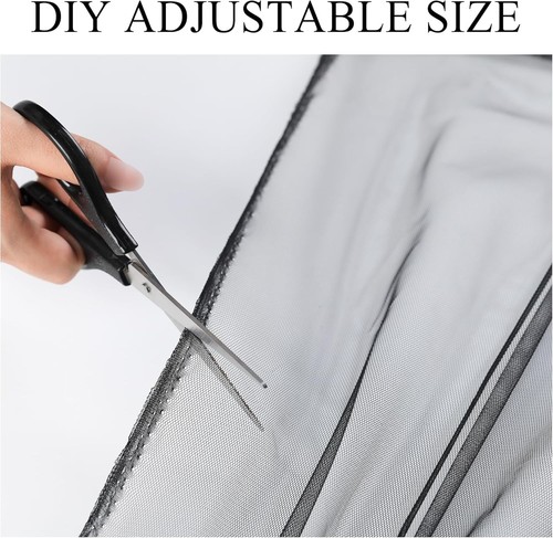 Extra Breite Outdoor Vorhänge Wasserdicht Schwarz Voile Netz Schirm Leicht - Bild 5 von 7