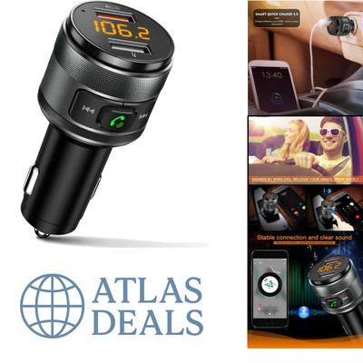 Bluetooth 5.3 FM Transmitter for Car with Quick Charge & Hands-Free Calling
