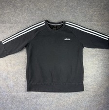Adidas Women's Size XL Black Essential 3-Stripe Fleece Long Sleeve Sweatshirt