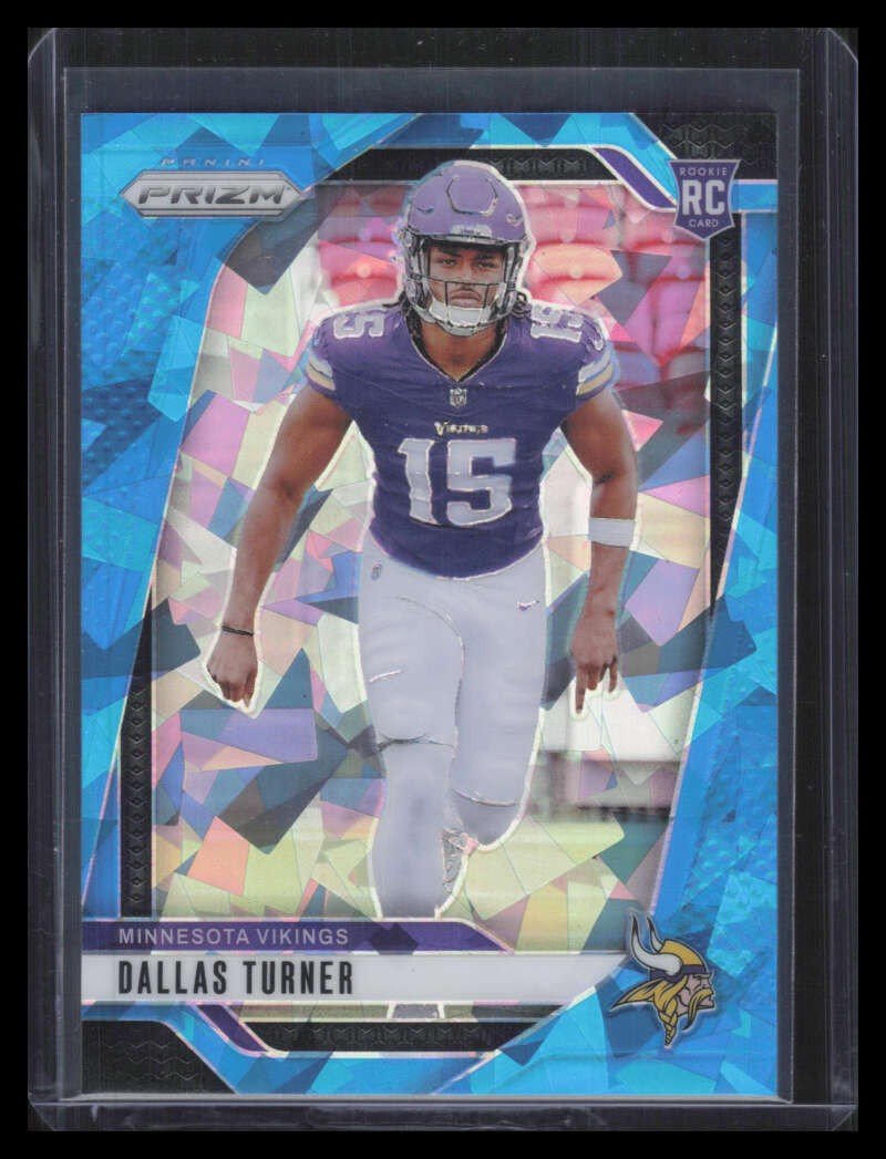 2024 Panini Prizm Prizms Blue Ice Refractor 324 Dallas Turner Rookie 9/99