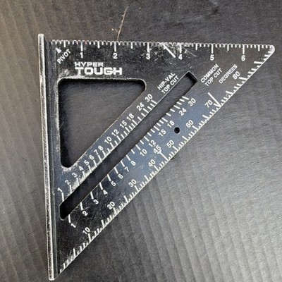 Hyper Tough Speed Square Metal Black Standard SAE 7 in Pivot Point Tool