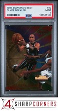 1997 BOWMAN'S BEST #92 CLYDE DREXLER ROCKETS HOF POP 2 PSA 9