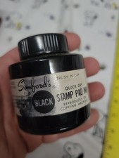 BOTTLE of SANFORD Black INK for PAD- 2 Fl Oz Brush In Cap 58001 USA