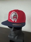RETRO THROWBACK CHIEF WAHOO HEADDRESS LOGO INDIANS ADULT FLAT BILL SNAPBACK HAT