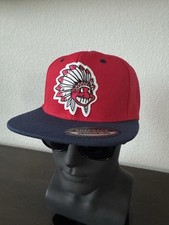 RETRO RETRO RETRO JEFE WAHOO TOCADO LOGOTIPO INDIOS ADULTO BILLETE PLANO GORRA SNAPBACK