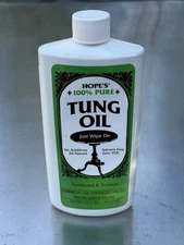 Hope's 100% Tung Oil - 1 Pint / 16 Fl Oz.  For Wood Finish - NOS