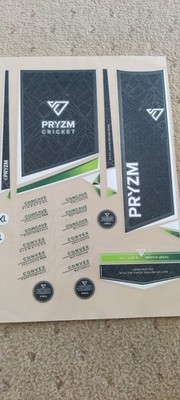 PRYZM Cricketschläger Aufkleber - schwarz und grün 