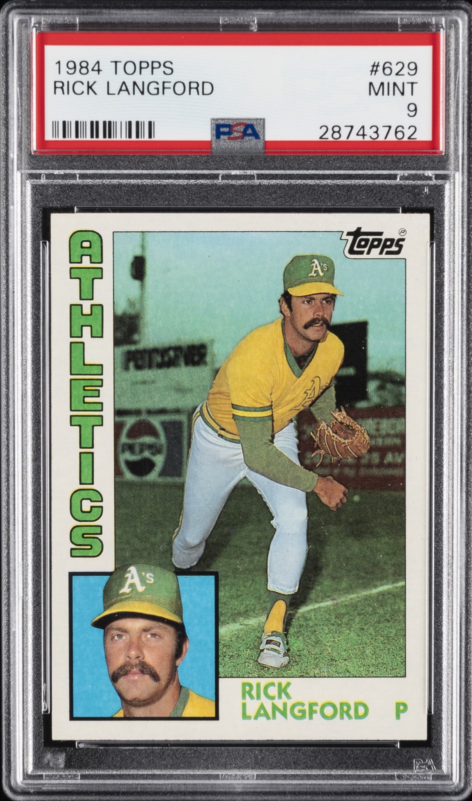 1984 TOPPS #629 RICK LANGFORD PSA 9