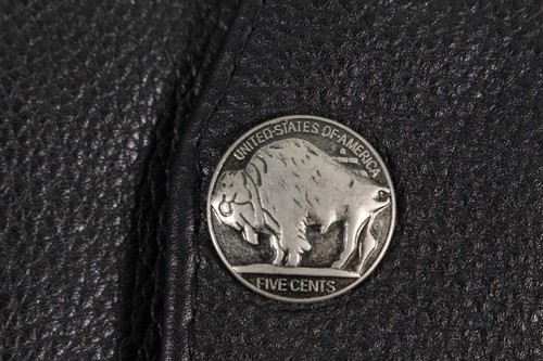Milwaukee Leather Diamond Vest Men's Sz 40 Braided Trim Buffalo Nickel Buttons - Picture 3 of 6
