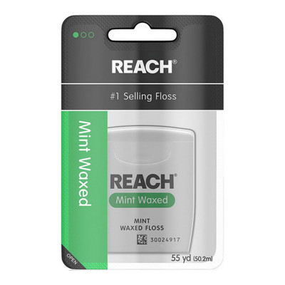 3 Pack Johnson & Johnson Reach Dental Floss Mint Waxed Floss 55 Yards Each