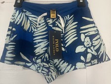 NWT POLO RALPH LAUREN Girls Tropical SHORTS Sz 5 Cotton Pull On NEW Floral Blue