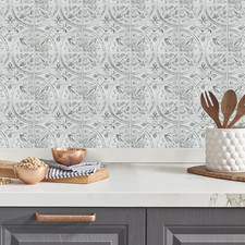 TIL4623FLT Sticktiles White Tin Peel and Stick Tile Backsplash, 10.5 Inch X 10.5