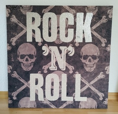 Leinwand Bild Eurographics Rock´n Roll grau 55x55 cm Glitzer Schrift FA-FRF1016