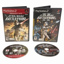 Lot of 2 Star Wars Battlefront I & II CIB Complete Sony PlayStation 2 PS2 Tested